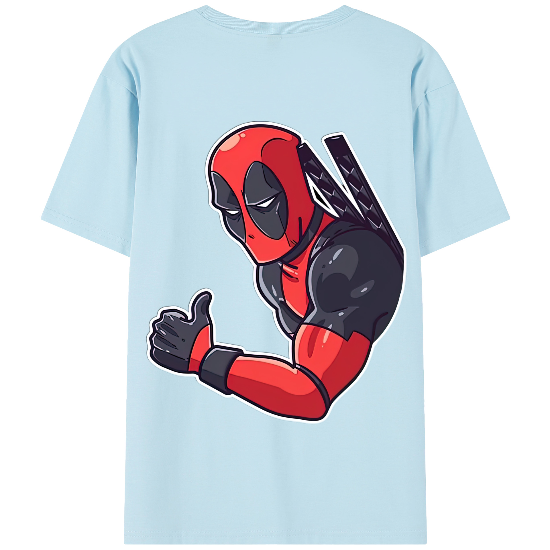 （画像用） Deadpool デッドプール 綿100％半袖Tシャツ（背面プリント）